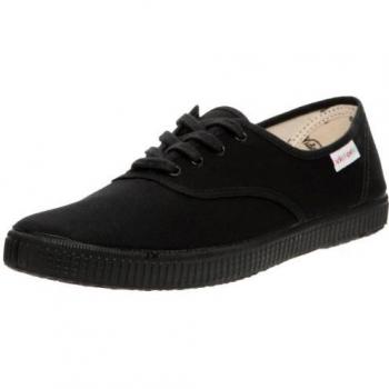 Victoria Unisex Monochrome Black Canvas Sneakers