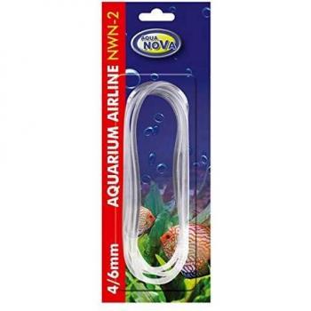 Aqua Nova Transparent Air Hose for Aquarium, 4x6mm, 2m Silicone Tubing