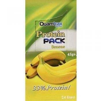 Quamtrax Nutrition Caja Protein Pack, Sabor a Plátano - 24 Barritas