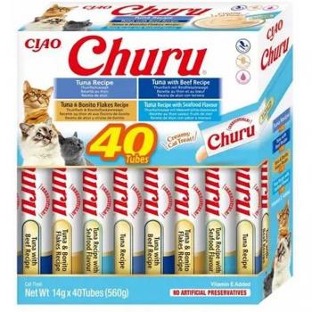 Churu Cat Variedades de Atún con Marisco 40 Tubitos