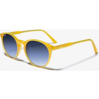 Gafas de sol unisex D.Franklin redondas en color amarillo con lente degradada en azul