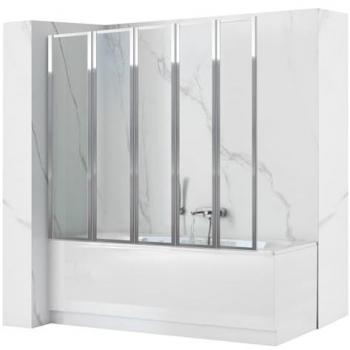 Mampara de bañera Rea Idea Móvil 120 cm, cristal de seguridad 4 mm, acabado perfil cromo