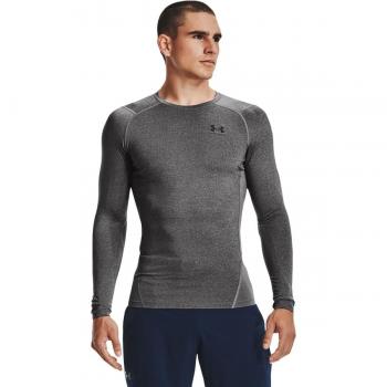 Under Armour HeatGear Compression Long Sleeve Shirt for Men - Anthracite - Size: Medium