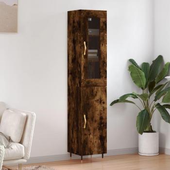 Aparador de madera contrachapada roble ahumado 34,5x34x180 cm vidaXL Marrón