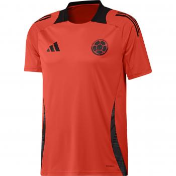 Adidas Camiseta de Entrenamiento Colombia Copa América 2024, manga corta, diseño oficial, fabricada con tecnología que absorbe la humedad, incluye el escudo de la selección colombiana y detalles en los colores nacionales