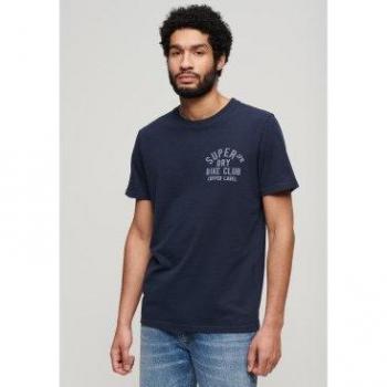 Camiseta de Hombre Superdry Copper Label con Gráfico en el Pecho Azul Marino (S), Casual, Algodón, Manga Corta