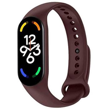 Correa de Silicona Suave y Flexible Compatible con Xiaomi Mi Band 5/6/7 y Amazfit Band 5 Color Vino