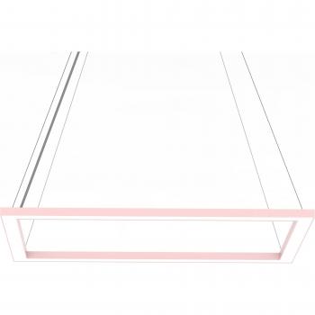 Lámpara de suelo Lumicom con suspensión, tira LED 38W/m, 4000K, metal rosado, 40x60cm