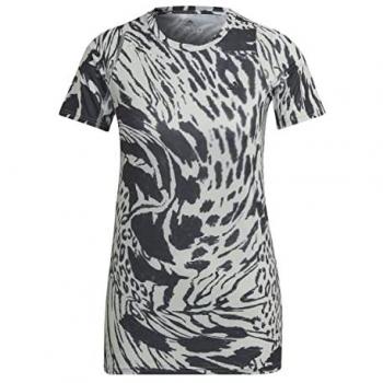 Adidas Camiseta Manga Corta Fast Aop - camiseta de manga corta, diseño gráfico, tejido transpirable, ajuste regular, logo de Adidas en el pecho