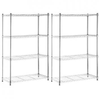 Pack 2 Estanterías Metálicas Ajustables con 4 Baldas 137x91.4x35.5cm y Capacidad de Carga de 320Kg