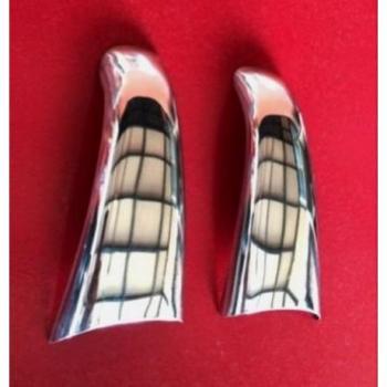 2 x Tapas decorativas de acero inoxidable efecto espejo para tiradores de puerta para camiones Scania serie R