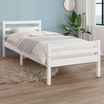Estructura de cama madera maciza blanco 90x200 cm