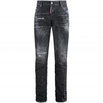 Dsquared2 Men's Sexy Twist Skinny Jeans in Black, Size 50, Color 900