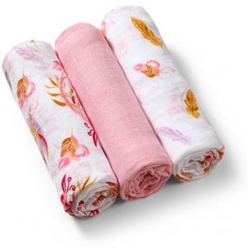 Natural Bamboo Baby Diapers and Muslin Cloths - Old Pink Pack of 3