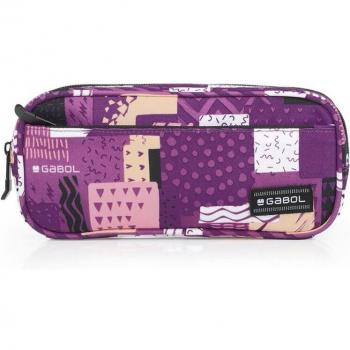 Estuche Gabol Grab morado con 2 cremalleras