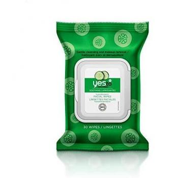 Yes To, Cucumbers Hypoallergenic Facial Wipes Remove Dirt and Makeup, Vegan Friendly , 30 wipes