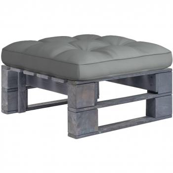 vidaXL Otomana de jardín de palets madera de pino impregnada gris
