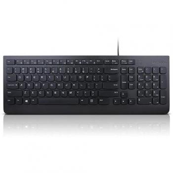 Lenovo Essential Wired Keyboard con disposición QWERTY en Español, color Negro