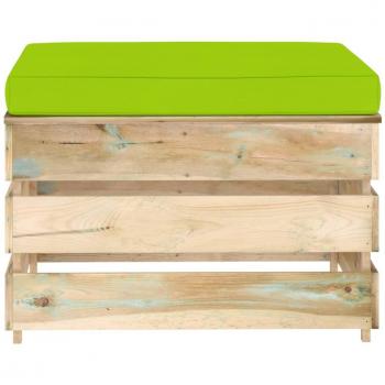 Otomano modular seccional con almohada de madera impregnada verde