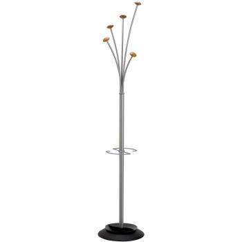 ALBA Perchero 5 Ganchos, Plata, 187x36x36 cm