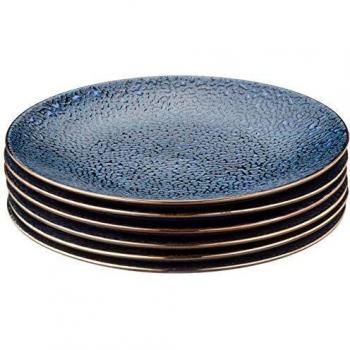 MIKASA MKSATSP Satori - Placas laterales con acabado texturizado y borde dorado real, porcelana, 1 unidad