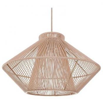 Lámpara de Techo Colgante Beige Palmetto Estilo Boho Japandi en Yute y Algodón