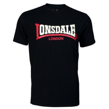 Lonsdale Two Tone Short Sleeve T-Shirt - 5XL, Black/White/Red