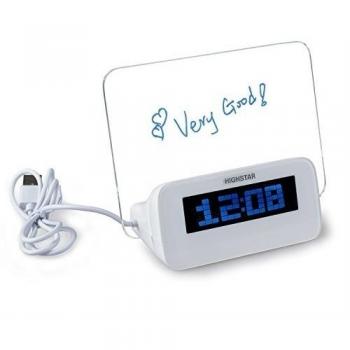 TOOGOO (R) LED reloj despertador digital Foro fluorescente Calendario Termometro 4port USB