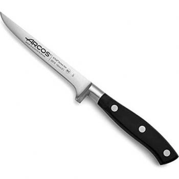 Arcos Serie Riviera, Cuchillo Deshuesador, Hoja de Acero Inoxidable Forjado Nitrum 130 mm, Mango de Polyoxymethylene, POM Color Negro