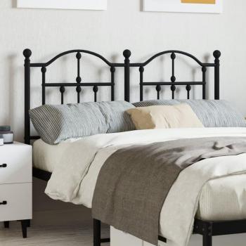 Cabecero de metal negro 120 cm Vidaxl Negro - Cabecero de cama, material metálico, color negro, dimensiones 120 cm de ancho