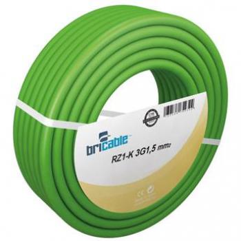 Manguera de 1kW exterior libre halógeno RZ1-K 3G1,5 100m TOP Cable verde
