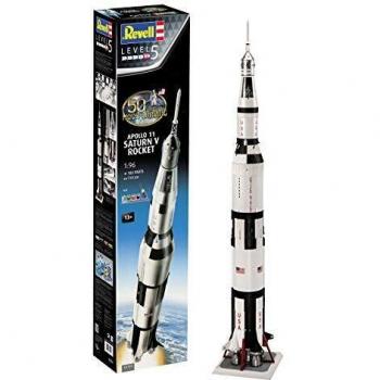 Revell- Apollo 11 Saturn V Rocket, Escala 1:96 Kit de Modelos de plástico, Color Blanco