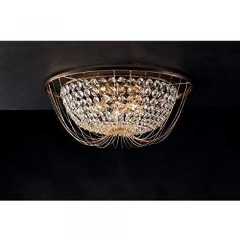 Plafón de Techo Diseño Viena Oro 22 cm con Cristales K9 E14