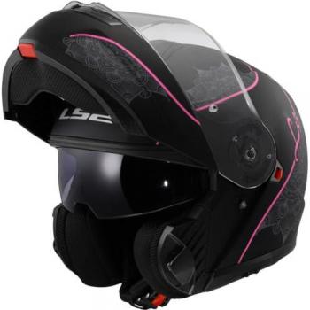 LS2 Casco de Cross FF908 Strobe II Lux Negro Mate-Rosa 2XL
