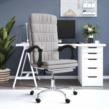 Sillón de oficina reclinable de tela gris taupé