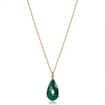 Collar Viceroy Elegant de Malaquita con Detalles en Plata y Baño de Oro