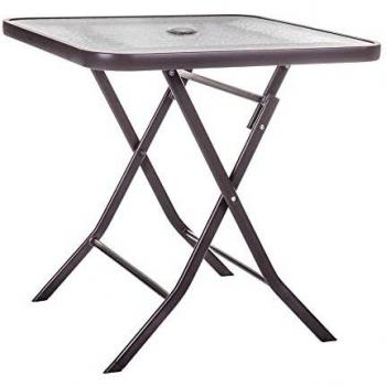 Mesa Plegable de Acero marrón para jardín y Exterior Garden - LOLAhome