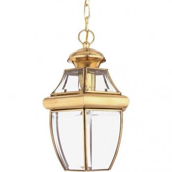 Farol colgante Newbury de latón pulido 33,4 cm
