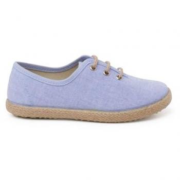 Zapatos de Cordones Ceremonia Niños con Piso Alpargata Talla 33 Color Azul Chambray