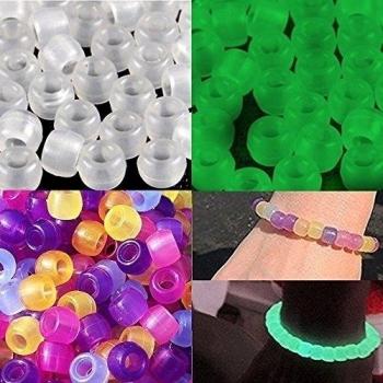 Goodlucky365 500pcs Uv Abalorios Perla Ultravioleta Cuentas Perlas Reactiva del Potro de Plástico Para Hacer Pulseras-Puede Cambiar El Color Bajo La Luz del Sol También Brilla En La Oscuridad