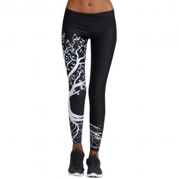 Mujer Pantalones Largos deportivos SMARTLADY Patrón de árbol Leggings para Running, Yoga y Ejercicio