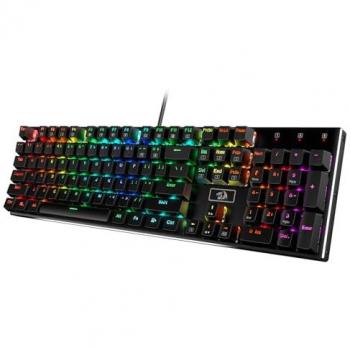 Redragon K556 RGB LED Backlit Wired Mechanical Gaming Keyboard with Aluminum Base and 104 Hot-Swap Keys