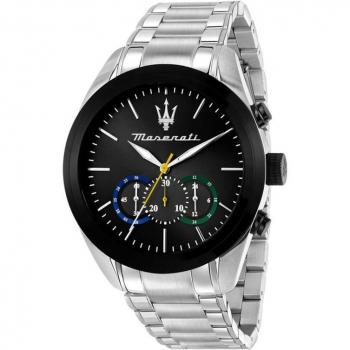 Maserati Traguardo R8873612061 - Reloj de hombre con cronógrafo, correa plateada y resistente al agua.
