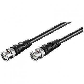 Cable de conexión BNC a RG58 Macho/Macho de 1 metro en color negro para transmisión de señales de vídeo y audio de alta frecuencia