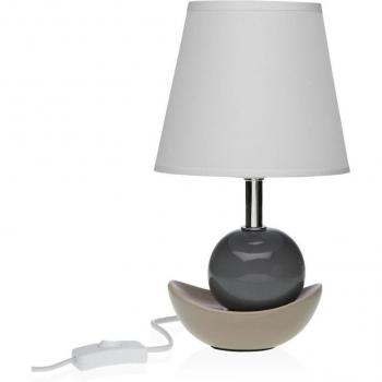 Lámpara de mesa Versa Noela Gris Cerámica 15x25x12 cm