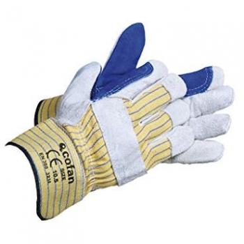 Guantes de Serraje Americano Reforzados Talla Única para Carga y Descarga EN388 - Caja de 12 Unidades
