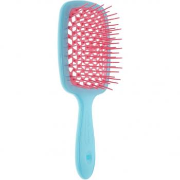 Janeke Superbrush Large Paddle Brush for Hair - Turquoise with Pink, Dimensions: 20.3 x 8.5 x 3.1 cm
