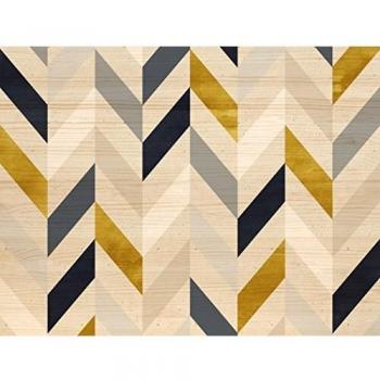 Decowood - Cabecero Cama Dormitorio Natural, Estampado Geometrico Zig-Zag en Madera de Pino Gallego - Fabricado a Mano en España - Medidas 180 x 80 cm