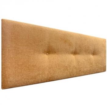 Cabecero Tapizado de Lana Natural con Botones, 150x50cm, Mostaza - Alcolchado Winter Luxury