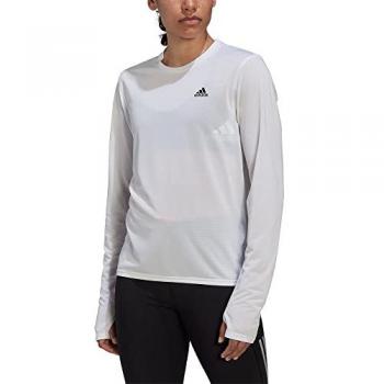 Adidas Camiseta de Manga Larga Run Icons - camiseta de manga larga para correr, material transpirable, diseño ligero, tecnología Climalite que aleja el sudor de la piel, ajuste regular, detalles reflectantes para mayor visibilidad